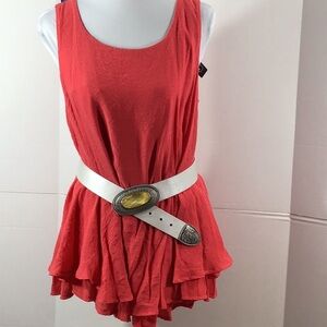 Chico’s silver leather jewel buckle belt S